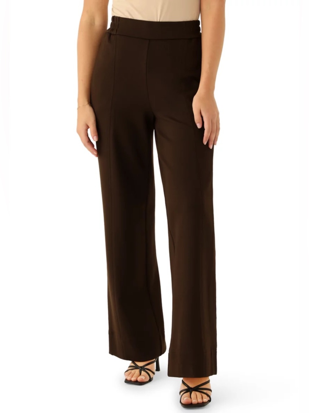 JASON WU Women’s Wide Leg Stretch Trousers in Brown - XL